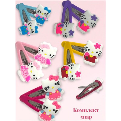 Заколка детская "клик-клак" Китти ТК 11 (5 пар/10 штук)