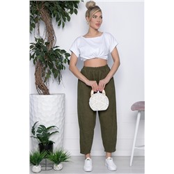 Брюки бохо широкие (хаки) Б10844