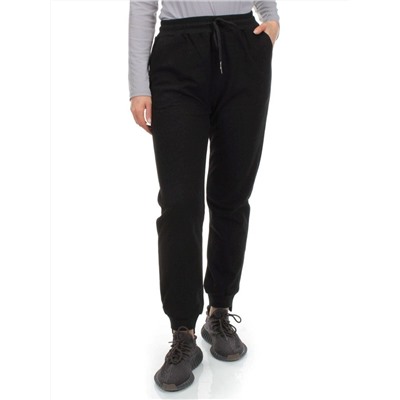 HC-205-1 BLACK Брюки спортивные женские (95% хлопок, 5% спандекс)