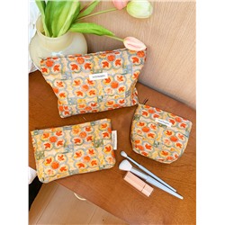 Capacious handheld cosmetic bag, organizer bag to go out, liner, small clutch bag, for import