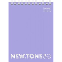 Блокнот на спирали А6 80л клетка "NEWtone PASTEL Лаванда" (062004) 05019 Хатбер