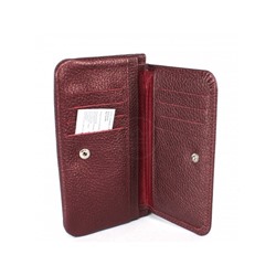 Портмоне женское Croco-ПР-805 натуральная кожа 3 отд,  4 карм,  бордо металлик (232)  239942