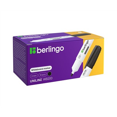 Маркер для белых досок Berlingo "Uniline WB200" черный, пулевидный, 2мм