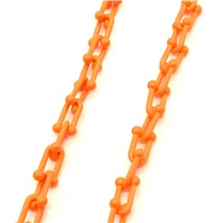 Цепочка для украшений, звено 15*9мм с эмалью цв.оранжевый, 50см