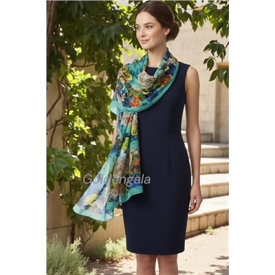 Шарф шифоновый с цветочным принтом Арт 0981/3