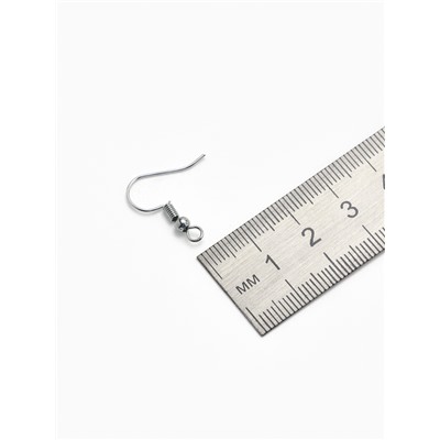 Швензы для сережек-крючки с бусиной (набор 5 пар), цвет серебро