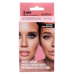 Профессиональная краска-тинт для бровей Instant Eyebrow Tint Black, черный, Godefroy 5 капсул