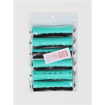 Бигуди «Коклюшки», d=2 см, 9 см, 6 шт., цвет чёрный/зелёный