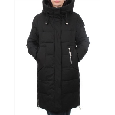 7715 BLACK Пальто зимнее женское (200 гр. холлофайбер)