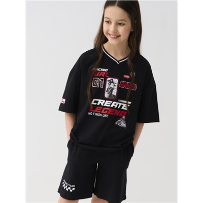 Комплект для девочки: футболка, шорты