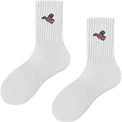 Japanese embroidery, sports cotton knee socks for beloved for men and women, polar bear, with embroidery