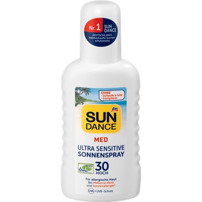 SUNDANCE Sonnenspray Солнцезащитный спрей MED Ultra Sensitiv LSF 30, 200 мл