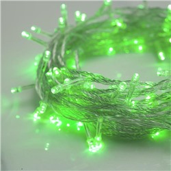УЦЕНКА Гирлянда «Нить», 10 м, IP20, серебристая нить, 100 LED, 220 В, 8 режимов, свечение зелёное