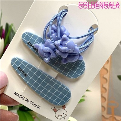 Детский набор аксессуаров для волос (2 резинки и 2 тик-так) тип 4