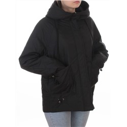 9661 BLACK Куртка демисезонная женская (100 гр. холлофайбер)