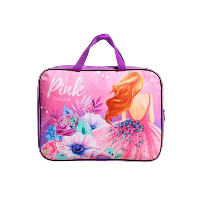 Папка с ручками текстильная А4, 350 х 270 х 70 мм, Calligrata Pink Dream