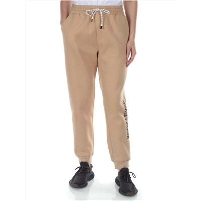M053 BEIGE Брюки спортивные утепленные женские (85% хлопок, 10% полиэстер, 5% спандекс)