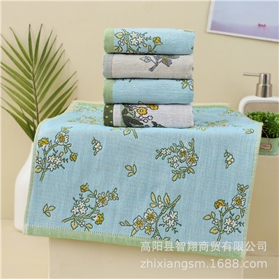 Gauze soft scarf, orchid, flowered, wholesale