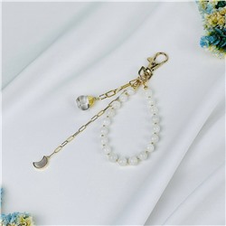 Радуга Самоцветов Брелок из Лунного камня и Горного Хрусталя