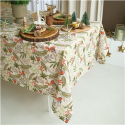 Скатерть новогодняя Доляна Bullfinch=149×180± 3 см, 100% хлопок, рогожка 164 г/м²