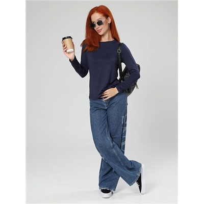 Женский лонгслив Энкар / темно-синий