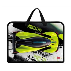 Папка для тетрадей А4 1отд Autosport с ручками пластик на молнии Hatber AMn_25057/24/Россия