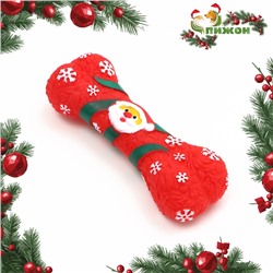 Игрушка для собак пищащая "Новогодняя кость", виниловая, 18 х 5,6 х 4 см