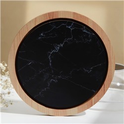 Блюдо с крышкой «Черный мрамор», 15 см, пластик