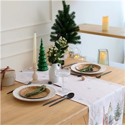 Дорожка новогодняя на стол «Этель» «Звери в городе» 40×147 ± 5 см, 100% хл, саржа 190 г/м²