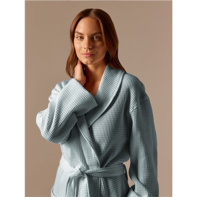 Халат вафельный женский SL HOME: Basic "Аззура", размер M, 100% хлопок, 300 г/м2