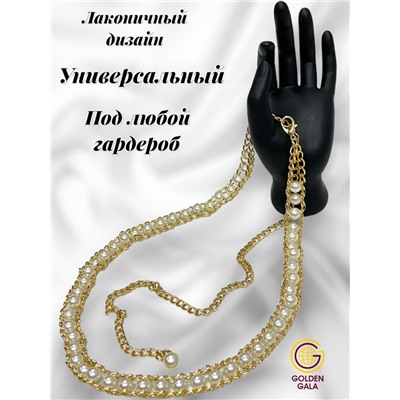 Пояс женский цепочка  с жемчугом модель 13