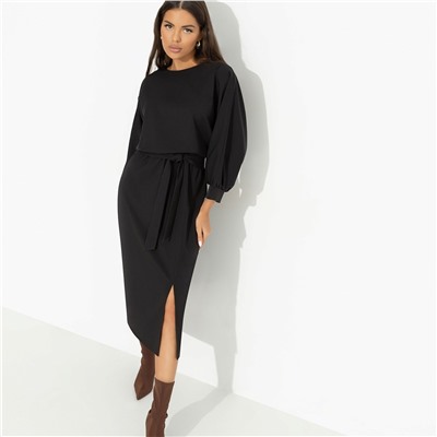 Платье из костюмной ткани, Ты входишь–мода замирает (черное)