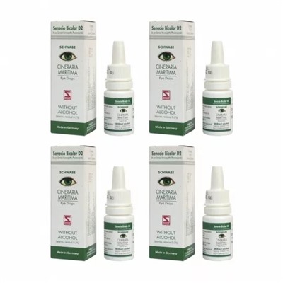 Набор капель для глаз Цинерария Маритима (4 x 10 мл), Cineraria Maritima Eye Drop Set, произв. Schwabe