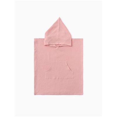 Пончо муслиновое детское LoveLife, 56×70 см, 100% хлопок, 120 г/м², пудровое