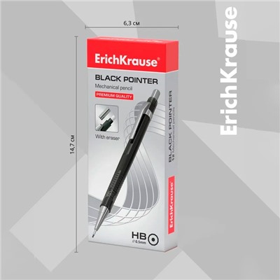 Карандаш механический ErichKrause «Black Pointer», 0.5 мм, НВ, в коробке