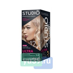 Крем-краска Studio Ultra для волос цвет: 12.8 Ультрасветлый серебристо-розовый блонд, 50/50/15 мл.