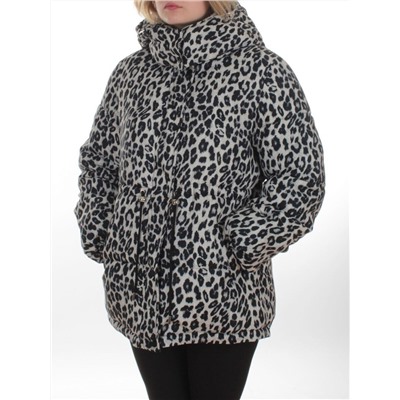 SJ 2251 GRAY/LEOPARD Куртка зимняя женская (200 гр. холлофайбер)