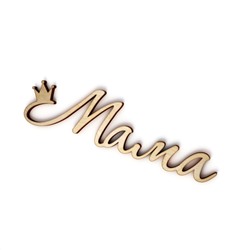 Слово интерьерное "Мама" с короной