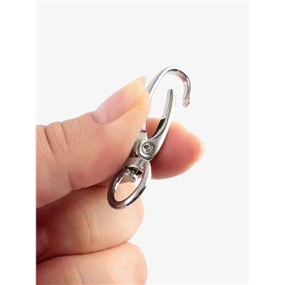 Карабин металлический TEIRA, набор 2 шт.,7.9 г 4.5×1.5 см/12×2 мм, цвет серебряный