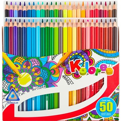Карандаши цветные 50 цв. 3-гран.Kores 93350