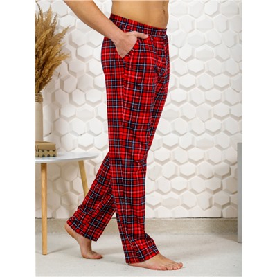 М43 Брюки клетка красный Свт