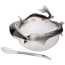 ИКОРНИЦА LEFARD "ОСЁТР" 12,5*11 СМ, С ЛОЖЕЧКОЙ (КОР=24ШТ.)