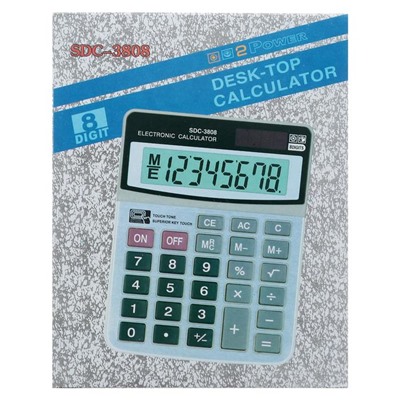 Калькулятор настольный, 8-разрядный, SDC - 3808
