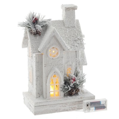 GAEM Изделие декоративное "Домик" c подсветкой (2хАА, н/п), L19,5 W12 H31 см