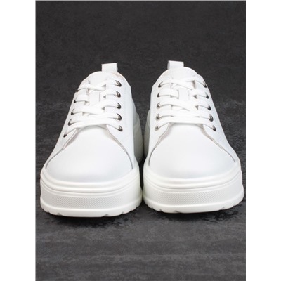 05-PDD200-1 WHITE Кроссовки женские (натуральная кожа)