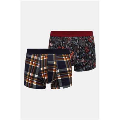 Bokserki bawełniane męskie z domieszką elastanu wzorzyste (2-pack) kolor multicolor