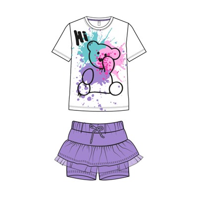 Комплект для девочки: футболка, юбка-шорты