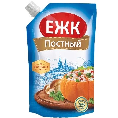 Соус майонезный ЕЖК Постный 55%, дой-пак (200мл) шт