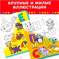 Книжка-раскраска многоразовая «Рисуем водой. Азбука», 10 стр.