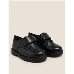 Kids' Leather Riptape School Shoes (8 Small - 1 Large)